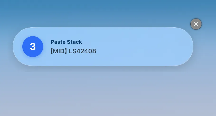 SnipIt Paste Stack Feature Interface on Mac